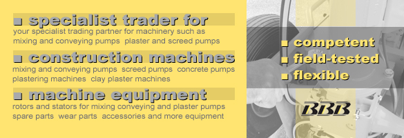 trader for mixing pumps, plastering machines, screed pumps